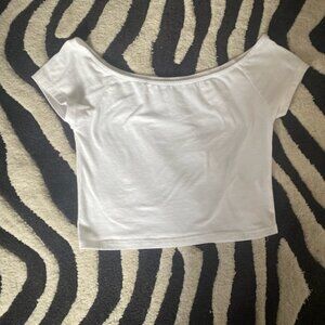 Cropped white T